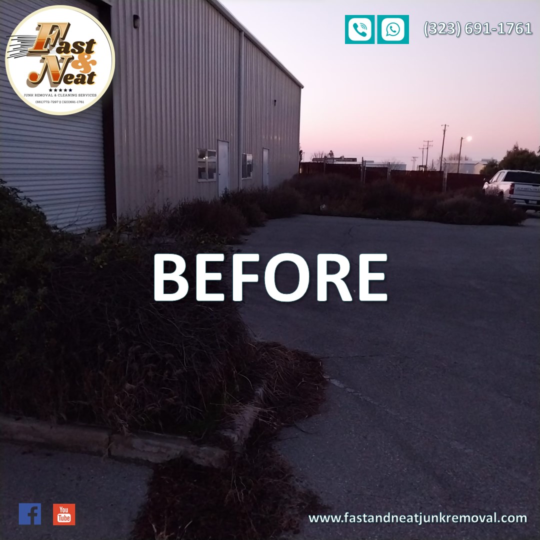 Commercial Parking Lot and Business Entrance Cleaning Before Fast and Neat Cleaning Bakersfield California