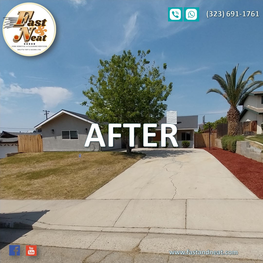 Front Yard cleaning After Fast and Neat Cleaning and Landscape Services Bakersfield California
