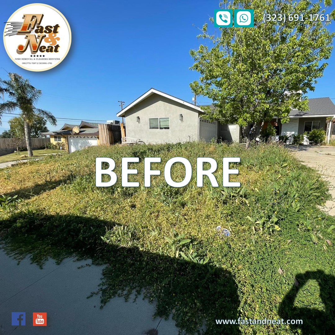 Front Yard cleaning Before Fast and Neat Cleaning and Landscape Services Bakersfield California