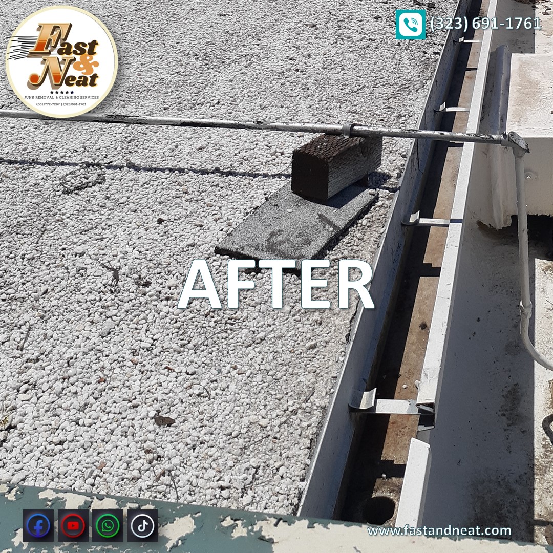 Roof Drains and gutters Cleaning Service on Commercial Building After Fast and Neat Bakersfield CA