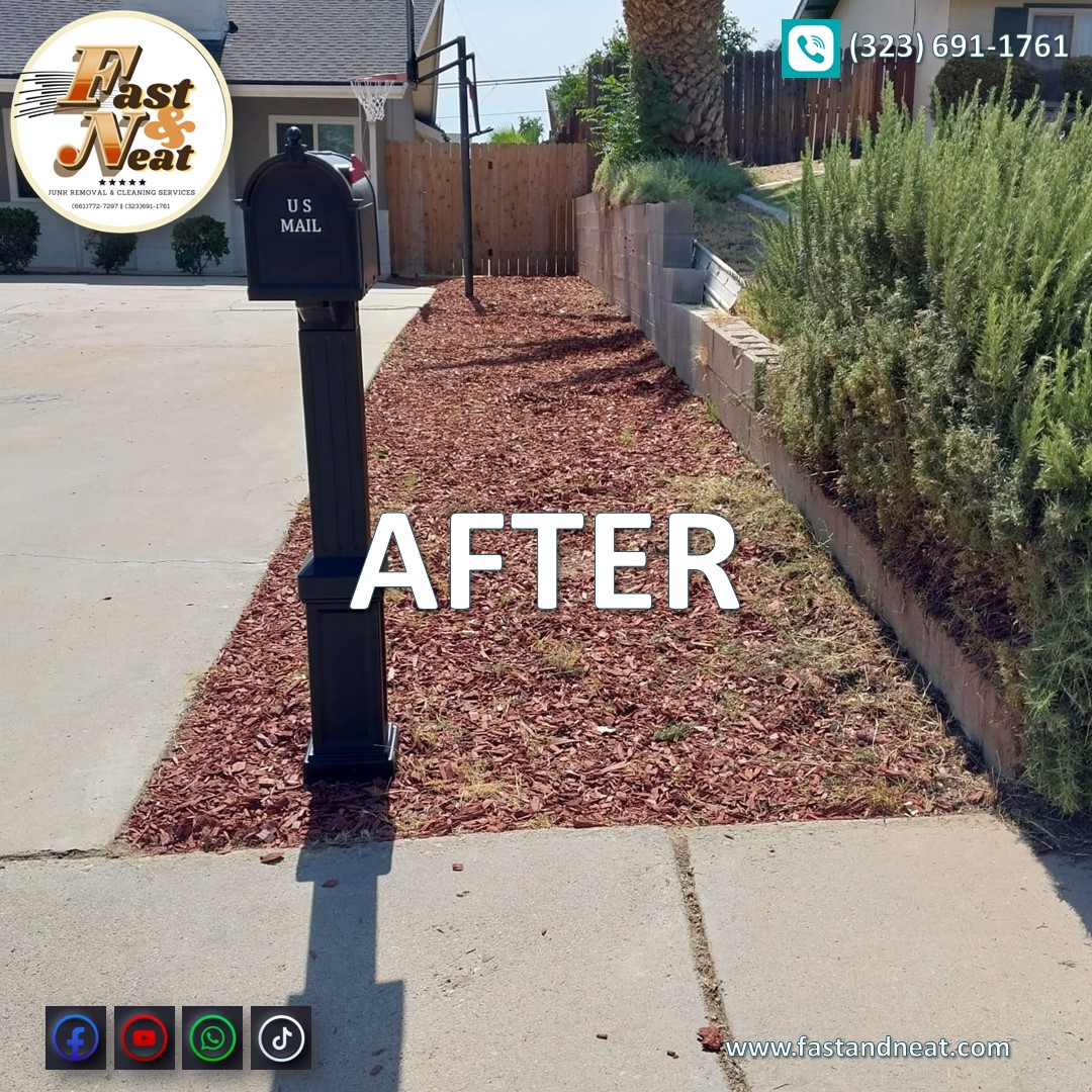 Front Yard cleaning After Fast and Neat Cleaning and landscape Services Bakersfield California