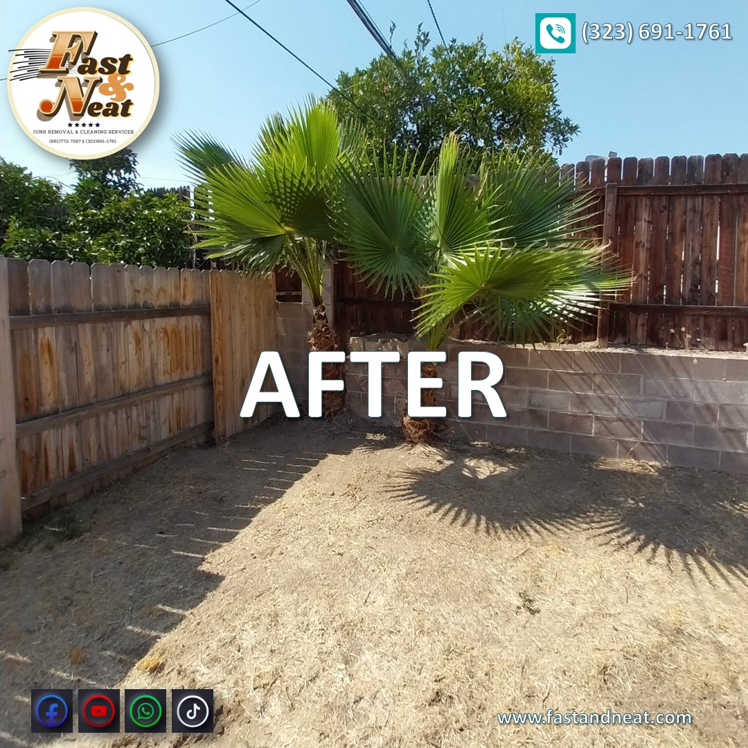Backyard cleaning and Tree Trimmin After Fast and Neat Cleaning Services Bakersfield California